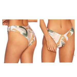 NEW Free People Beach Riot Hi Cut Cheeky Vanessa Marble Bikini Bottom Medium